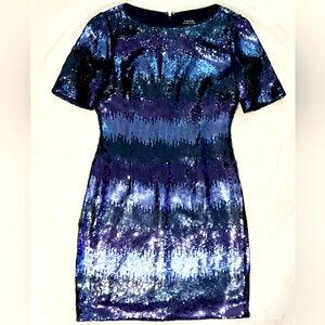Tahari Arthur S. Levine - Blue Sequin Mini Dress